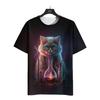 Men's Casual T-shirt 3D Print Fun Animal Cats Print Short Sleeve Street Round Neck Tops