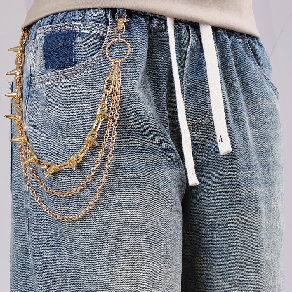 European and American Jewelry Hip Hop Punk Rivet Stage Performance Multi-layer Waist Chain Dress Jeans Accessories