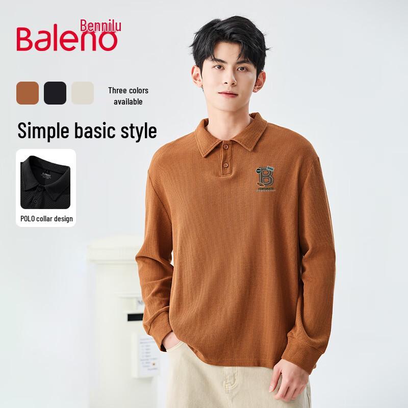 Baleno Men s Waffle Long-Sleeve Polo Sweatshirt M