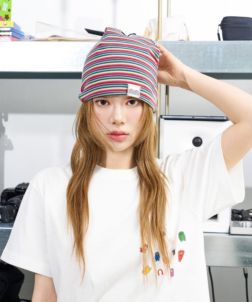 NOT NEW Nn Label Stripe Beanie Red