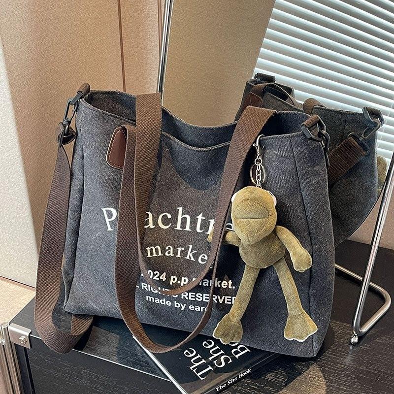 Stylish Large Capacity Canvas Tote Bag For Women Perfect For School And Daily Use