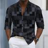 Men's Stripe Printed Long Sleeve Shirts Casual Cardigan New Button Holiday Fashion Shirts