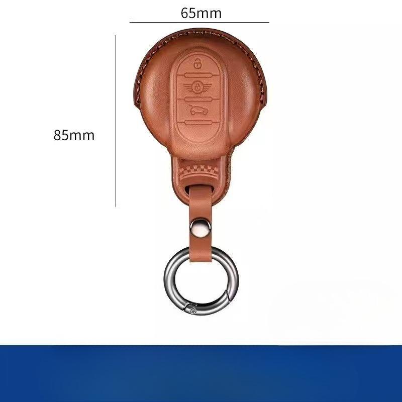 Leather Key Pouch For Mini Car Key Cover And Mini Cooper Key Shell F54 F55 F56 F60 Chain