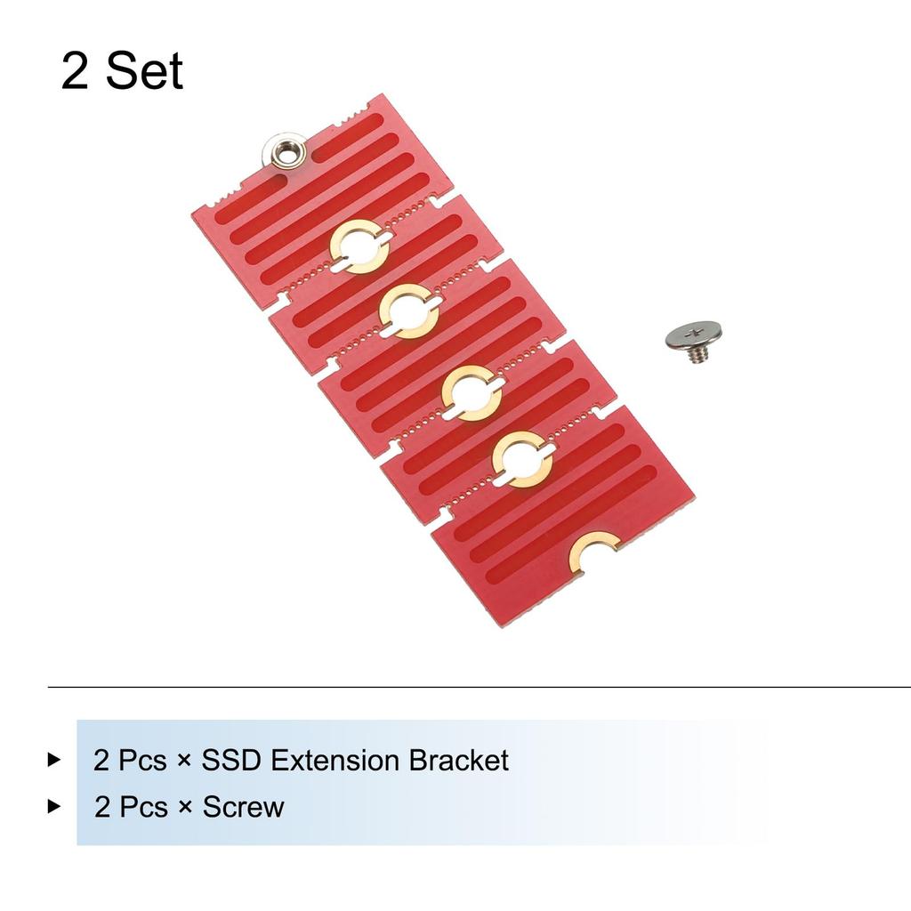 uxcell Length Extension Adapter Multipurpose SSD Extension Bracket Card Plate PCB Board PC Computer Case 2-Pack M2+ M.2 NGFF/NVMe 2242-2280