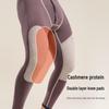 Men's and Women's Thick Velvet Knee Pads Warm Pants - Cashmere, Polar Fleece, High Waist for Middle-Aged and Elderly.