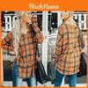 Vintage Plaid Shirt For Women With Polyester Blend Long Sleeve Casual Style