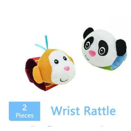 Cartoon Plush Socks Wrist Strap Rattles Baby Toys Newborn Infant Kids Animal Sock Foot Finder Toy Gift Soft Rattle 0-36 Months