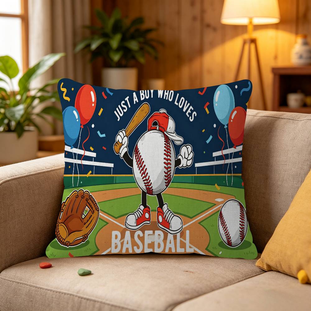 Baseball Happy Birthday Maple Design Cushion Cover Happy Autumn Harvest decor Holiday Decorati Pillow Cover