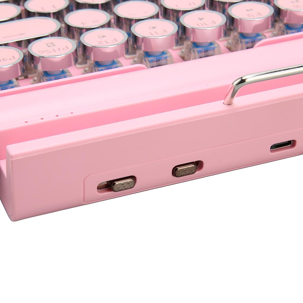 Clavier Mécanique 83 Touches Contrôle par Bouton Rotatif Touches Rondes Ergonomique Plug and Play 3 Modes Clavier Sans Fil pour Téléphone Ordinateur Portable