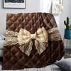 1Pc Gorgeous Bow Print Flannel Blanket, High quality Comfortable for All Seasons, Home Decor, Warmth and Comfort, Perfect for Christmas Gifts W42