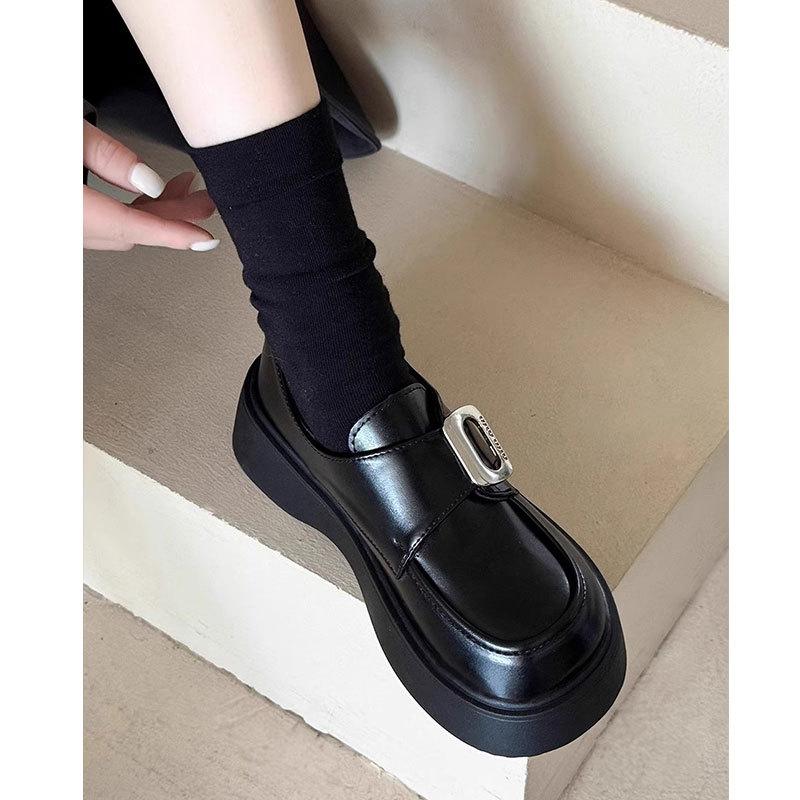 Genuine Leather Platform Small Leather Shoes Women's Shoes New Autumn Versatile One-pedal Single Shoes
