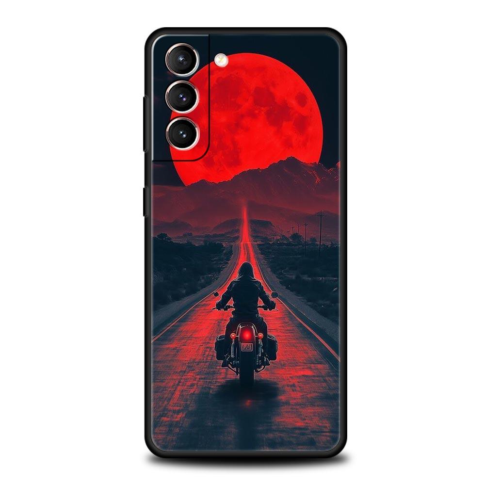 

Phone Case For Samsung Galaxy S25 Edge S24 S23 S22 S21 Ultra S20 FE 5G S10 S10E S9 Plus Soft TPU Cover Cool motorcycle Galaxy S24 Ultra