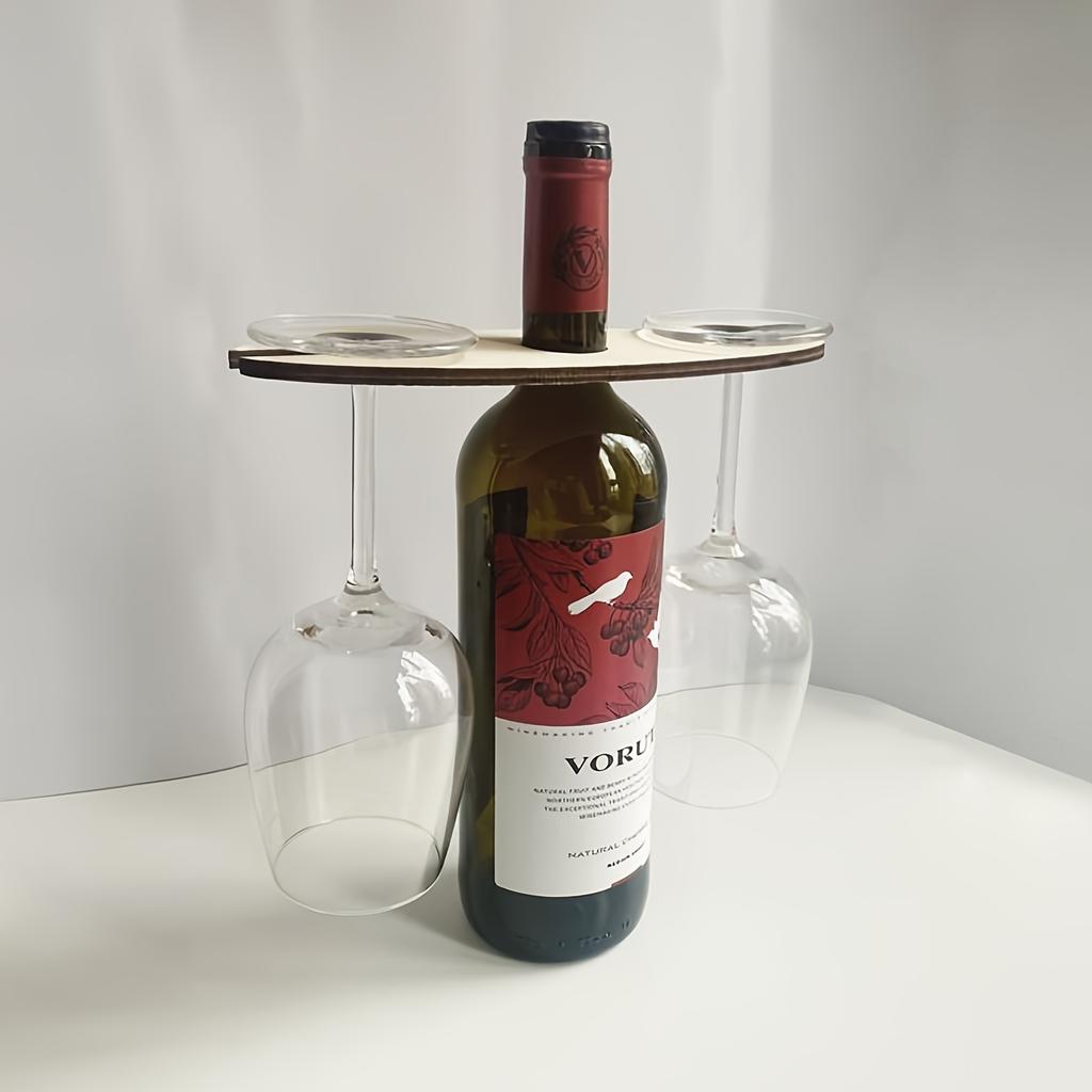 1/3pc Stackable Wooden Wine Rack Space-Saving Glass Cup Holder for Wine Enthusiasts Home Living Room Bar Display Wine Bottle Rac