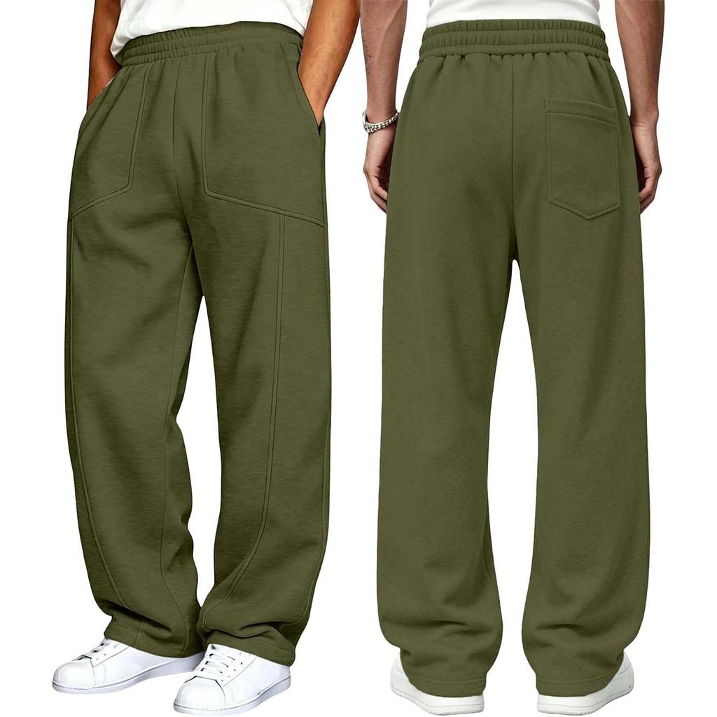 Herren Freizeithose Farbe Jogginghose Gerades Bein mit Elastischem Bund