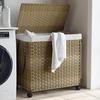 VidaXL Laundry Basket with Wheels 60x35x60.5 Cm Woven Resin 372039