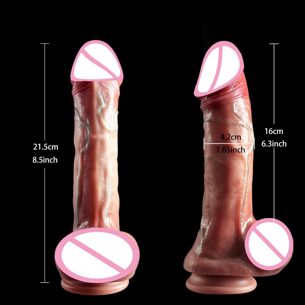 Skin Feeling Dildos for Women Soft Huge Dildo Realistic Penis Female Masturbators Double-layer Silicone Power Suction Cup Dick