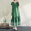 Dress for Woman Cotton Summer Plus Size Loose Floral Vintage Casual Printed Soft Long Holiday Dresses