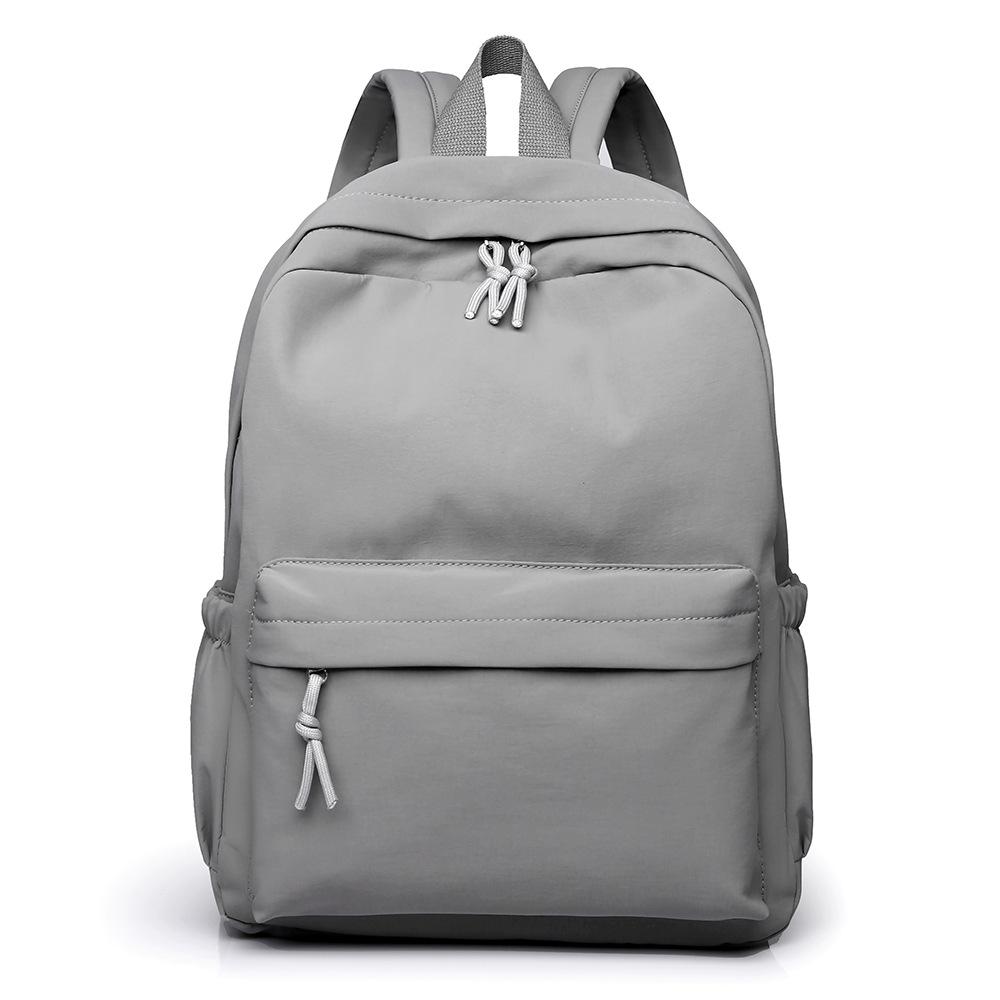 New Backpack Student Schoolbag Simple Solid Color Durable Nylon Backpack Leisure Travel Backpack