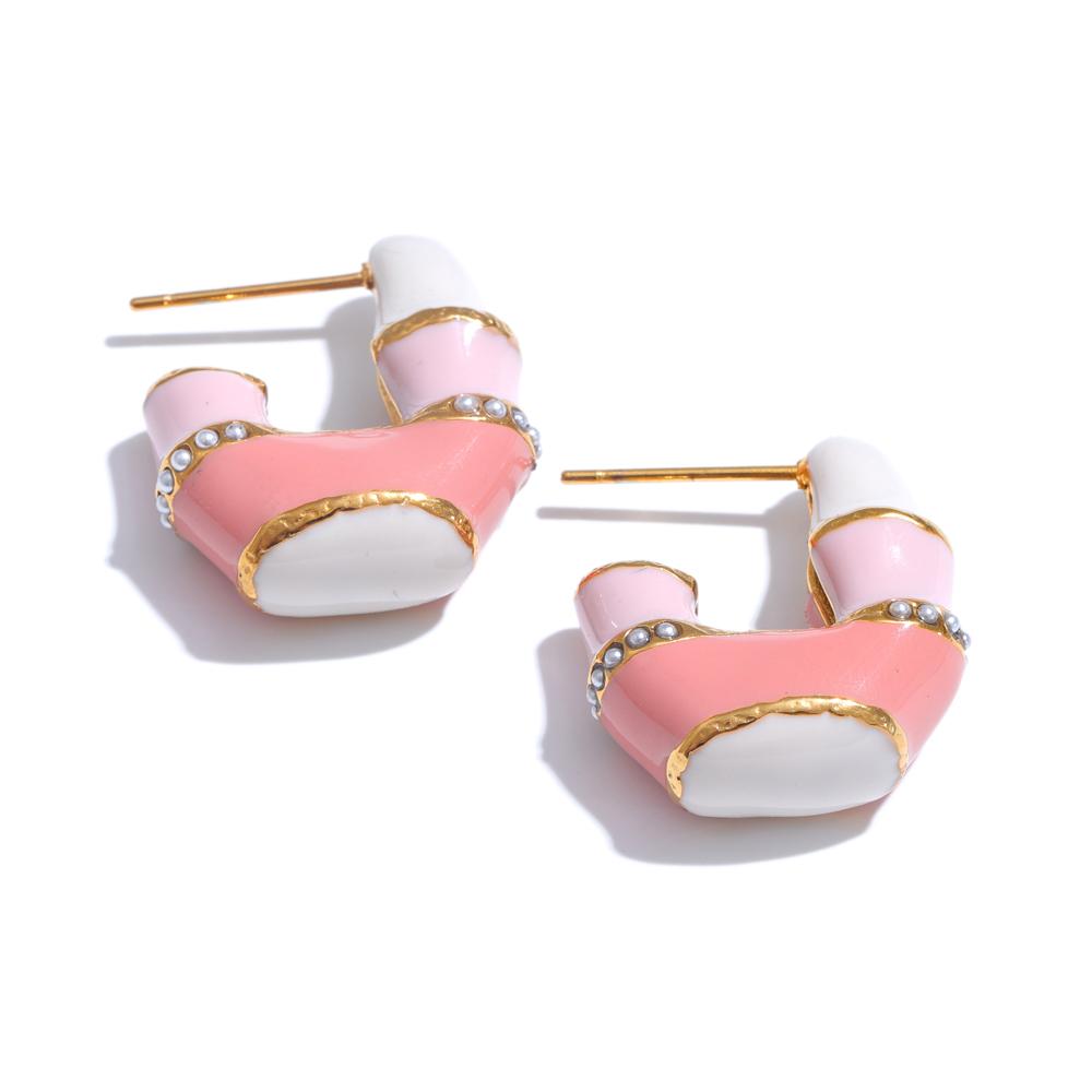

Yhpup Stainless Steel Multi-color Fashion Exclusive Charm Earrings Y2K Colorful Casting High Quality Trendy Jewelry Waterproof