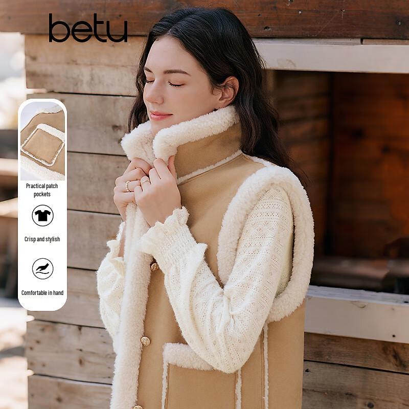 

Betu Women s Faux Fur Lapel Vest Coat