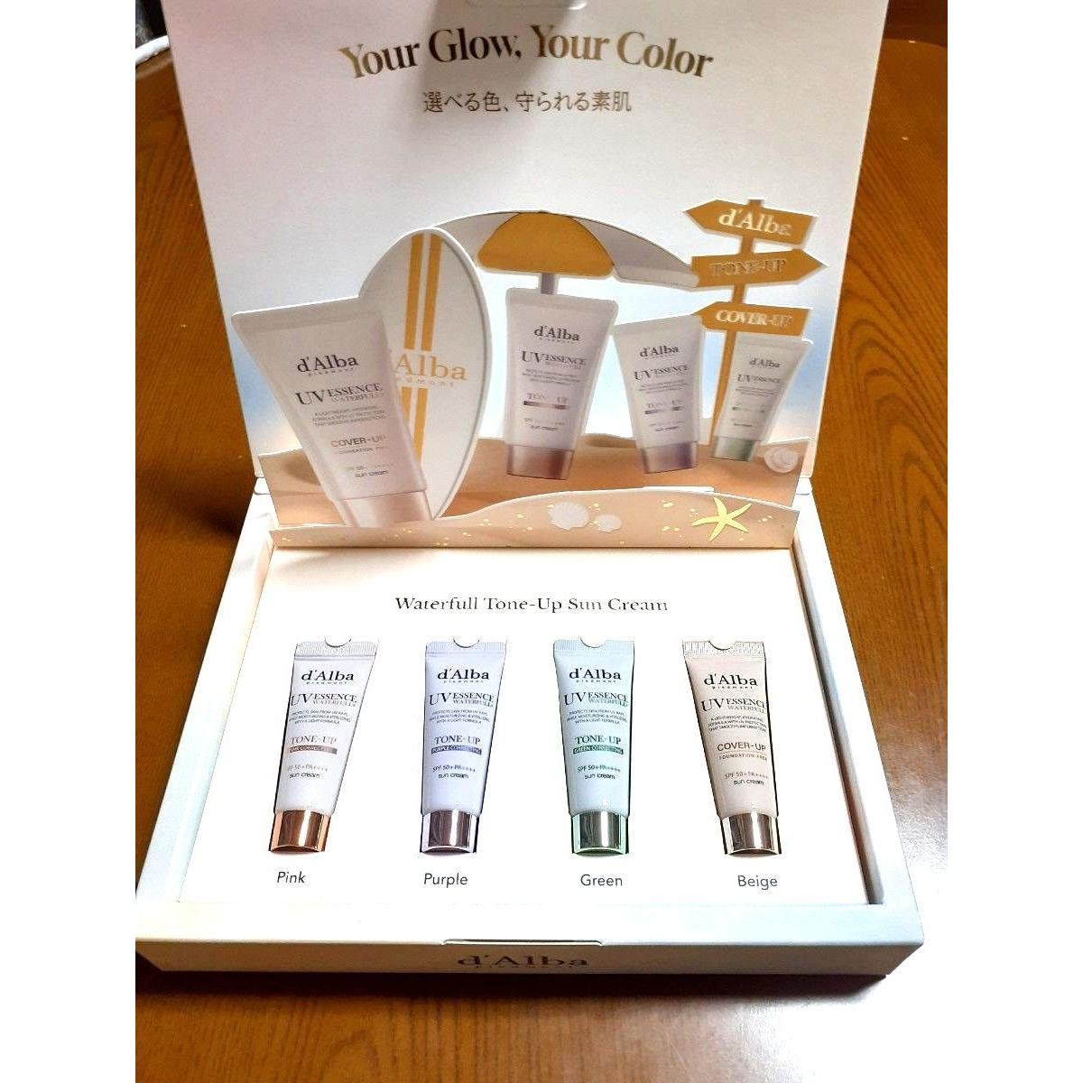 d Alba Tone up sun cream, selectable colors, protected bare skin