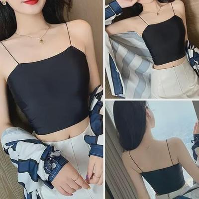 Sömlös Camisole i Isilke: Vacker Oljemålning Design med Öppen Rygg, Tubtopp och Utan Bygel för Kvinnor