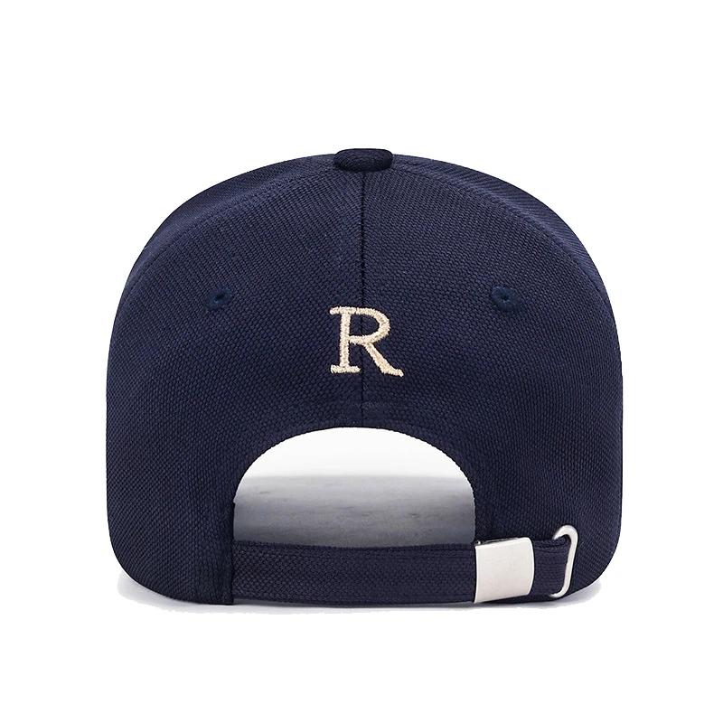 New High Quality R Letter Gold Thread 3D Embroidery Adjustable Elastic Pineapple Cloth Baseball Cap Trucker Hats Sun Hat