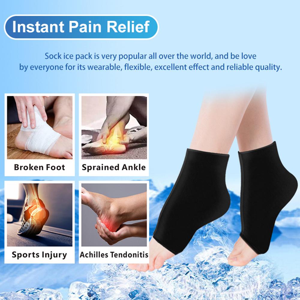 Reusable Gel Ice Pack for Feet - Hot And Cold Therapy Ideal for Achilles Tendonitis Plantar Fasciitis Swelling Relief