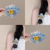 Simulated Poppy Flower Hair BandsPoppy Hair Ties Light Yellow Flower Hair Ties Female Side Braids
