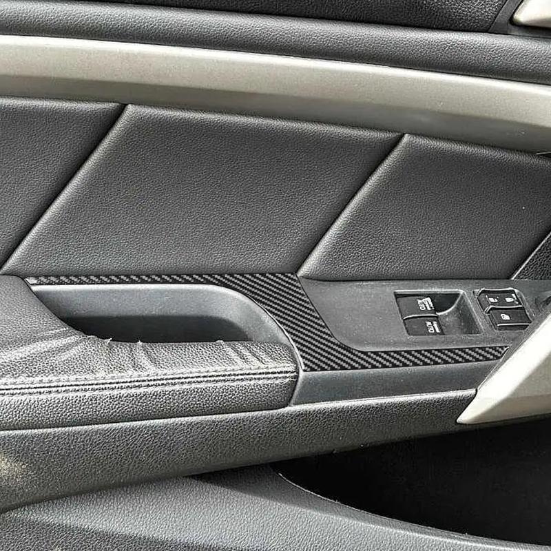 Real Carbon Fiber Car Accessories Door Armrest Trim Cover Modified Soft Sticker For Honda Accord 8th Gen 2008 2009 2010 2011 12