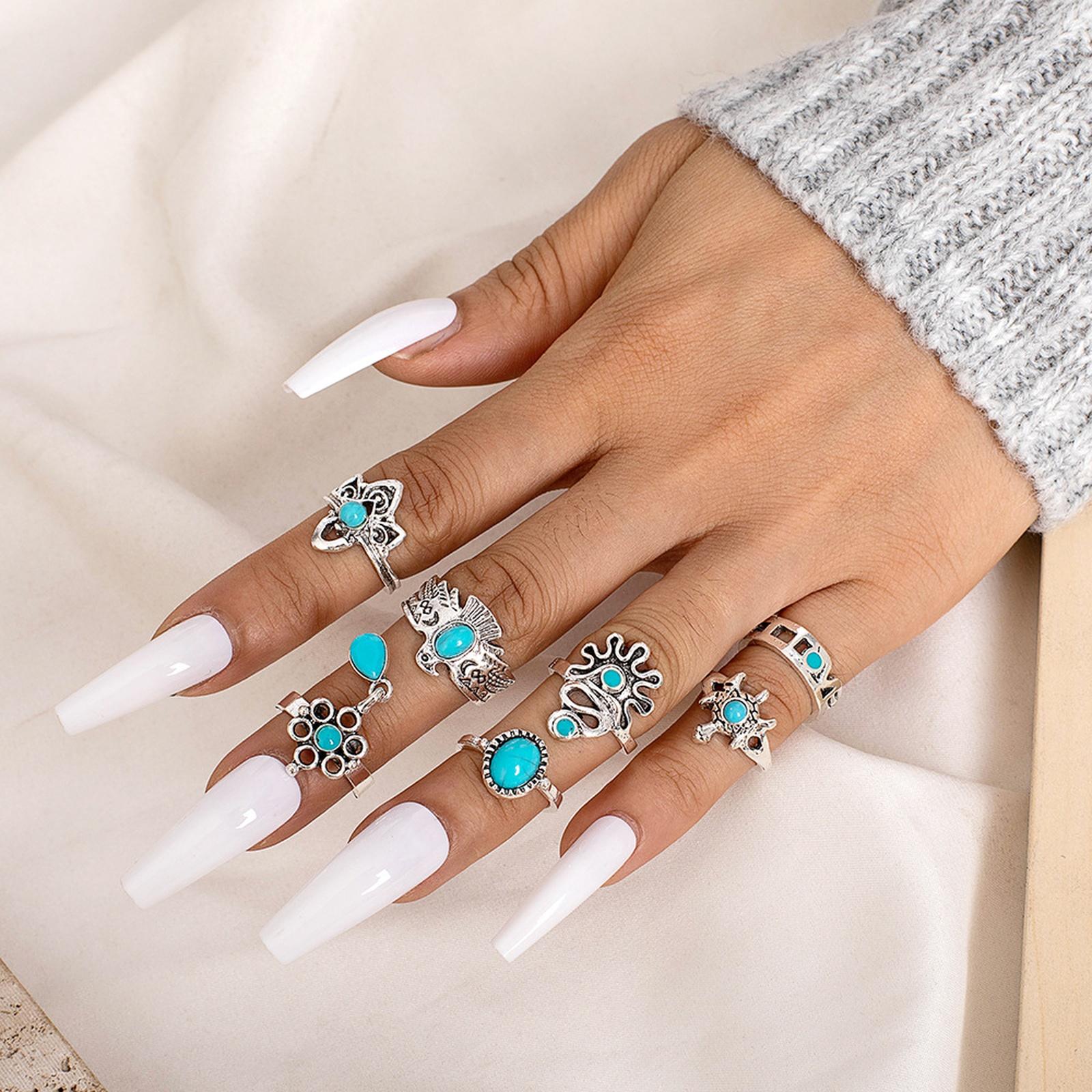 

Модный женский набор из 20 колец - Женское кольцо Металлическое кольцо Глянцевое кольцо Металлическое кольцо Праздничный подарок One Size серебряный