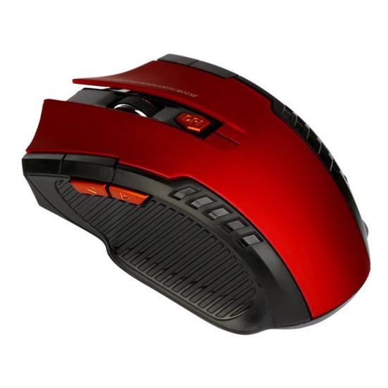 Ratón Óptico Inalámbrico 2.4G de 6 Teclas 1600DPI con Apagado Automático para Gaming en PC Portátil