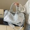 Fashion Sequin Travel Bag, Large Capacity Sports Bag, Wet and Dry Separation Sequin Short-distance Travel Hand-held Shoulder Bag