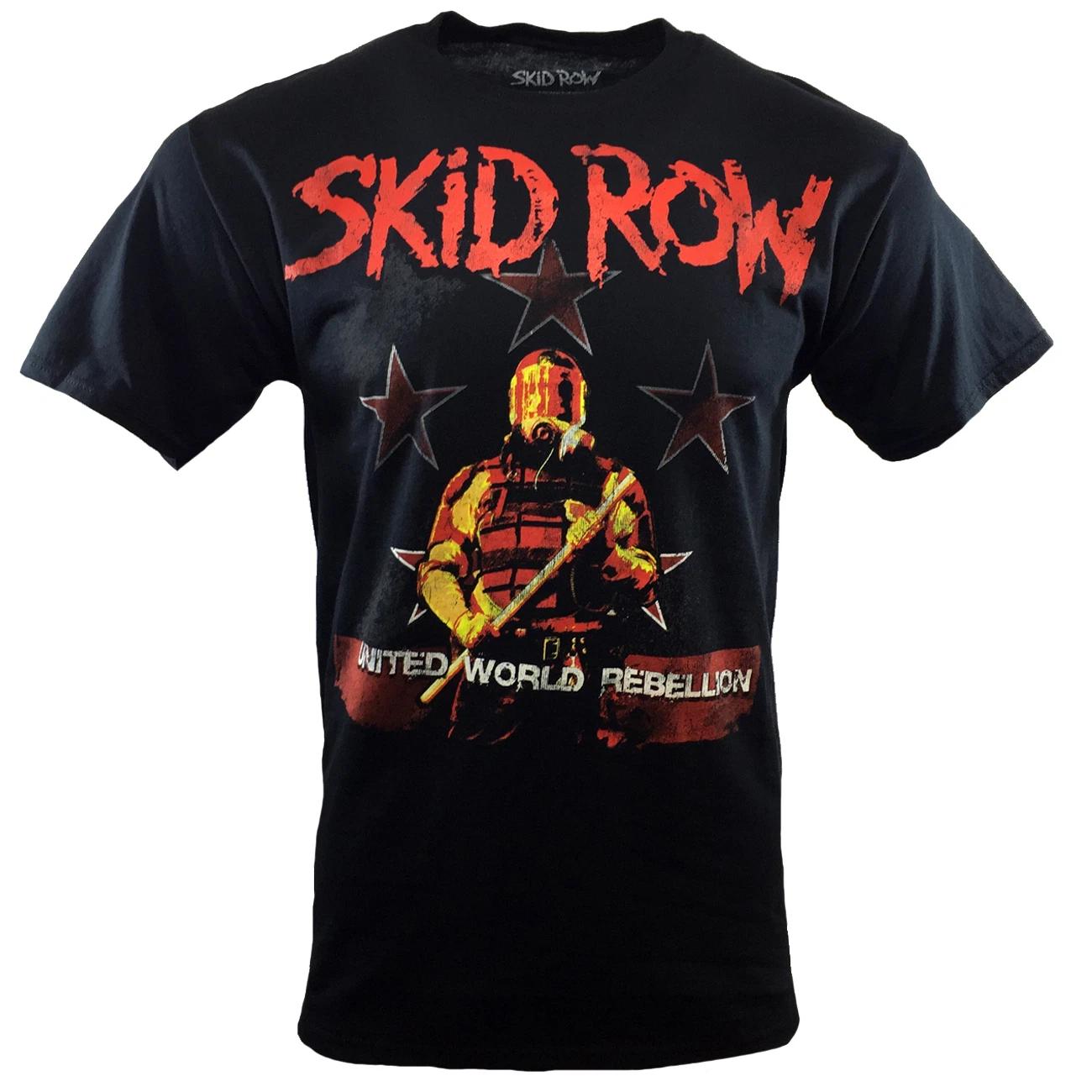 Mens T Shirt SKID ROW Metal Rock Band Music s Graphic Logo Tour Black NEW S
