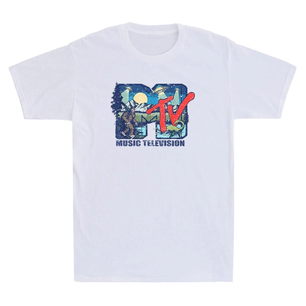 Cryptid Logo Featuring Bigfoot, UFO, Aliens & Nessie Funny Vintage Men s T-Shirt L