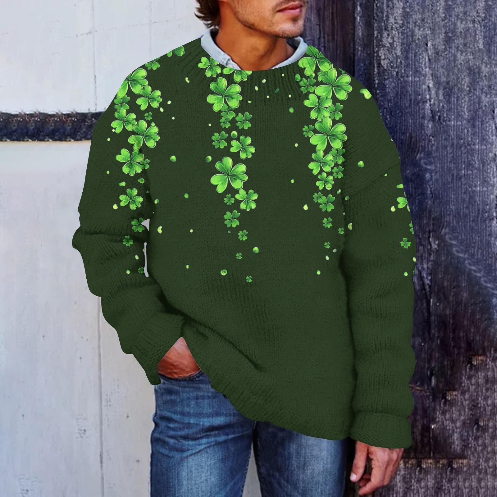 

Мужской принтованный искусственный свитер, толстовка с круглым вырезом, свободный топ с длинными рукавами M