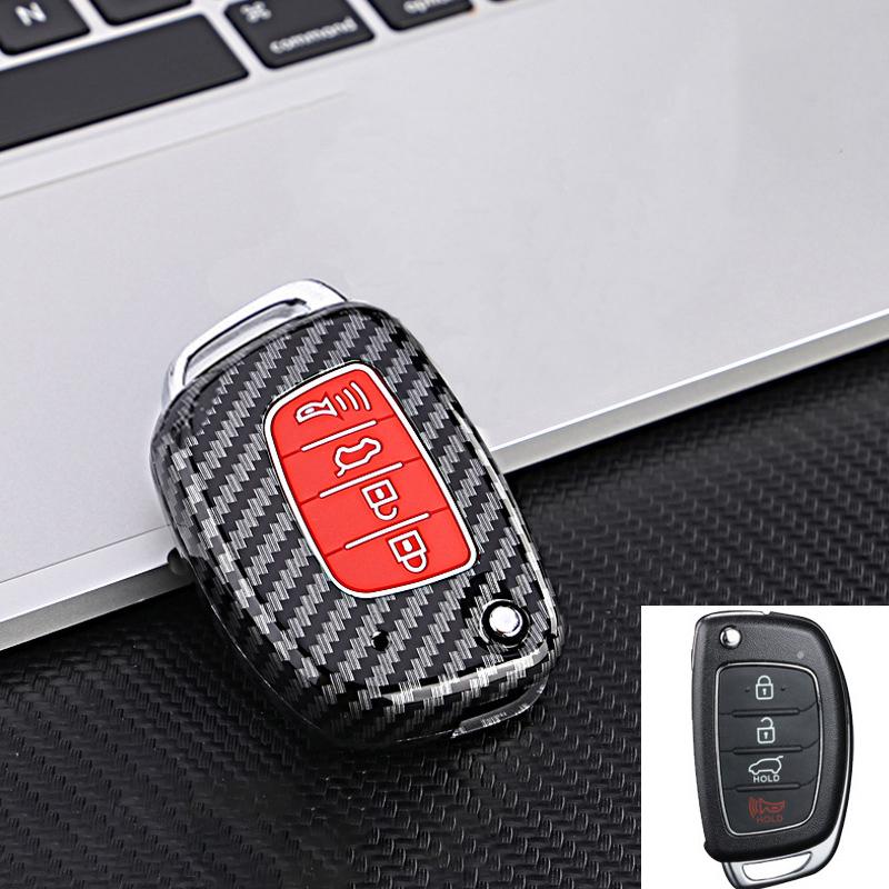 3 4 Button Abs Car Smart Key Case Cover For Hyundai Tucson Santa Fe Rena Sonata Elantra Creta Ix35 Ix45 I10 I30 I40 Accessories
