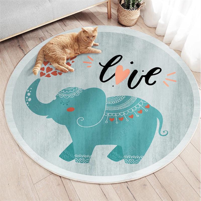 Cartoon Round Carpet for Kids: Living Room, Sofa, Coffee Table, Bedroom Cushion, Hanging Basket, and Chair Floor Mat