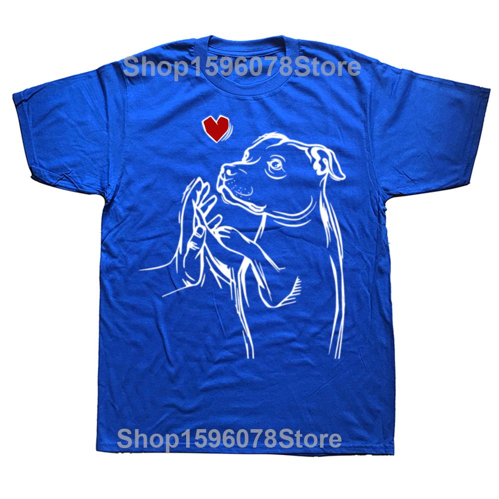 Manga Vintage Anime Clothes Staffordshire Bull Terrier Lover T-Shirt Men Oversized T Shirt Men Clothing Customs Clothes in Tops