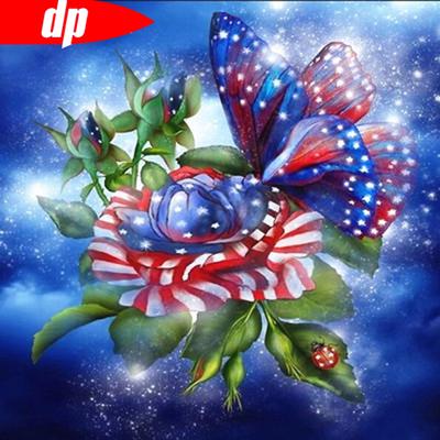 Pittura Diamante Fiore Diamanti Tondi Pieni Ricamo Farfalla 5D DIY Mosaico Immagine