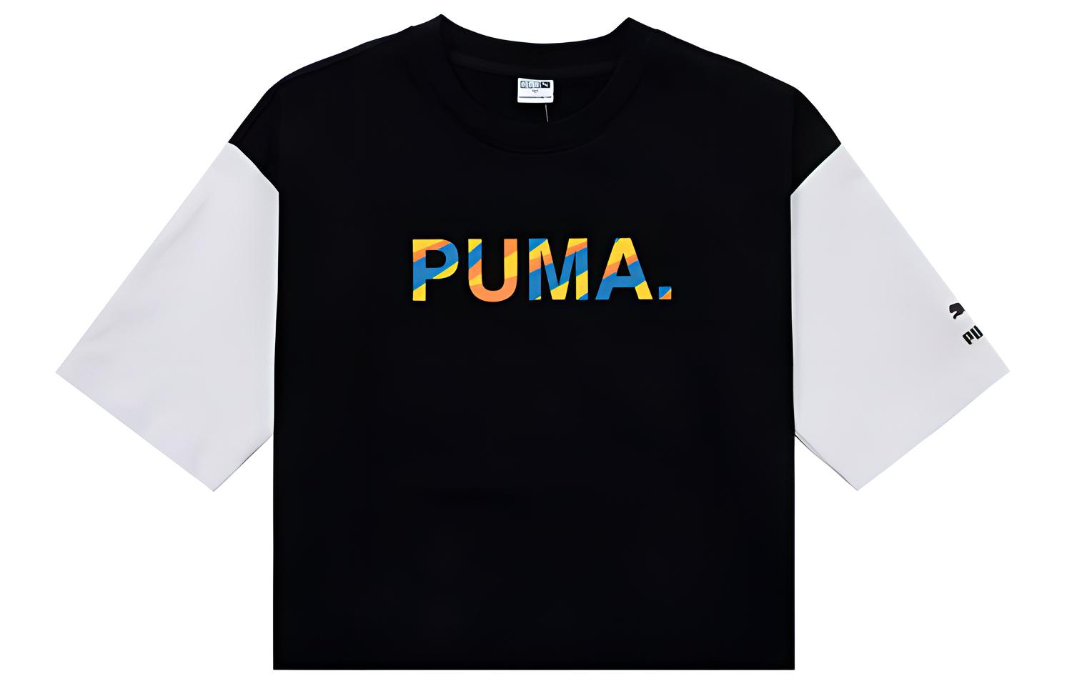 PUMA Drop Shoulder Sleeve T Shirt Women s Black 535007-01 M