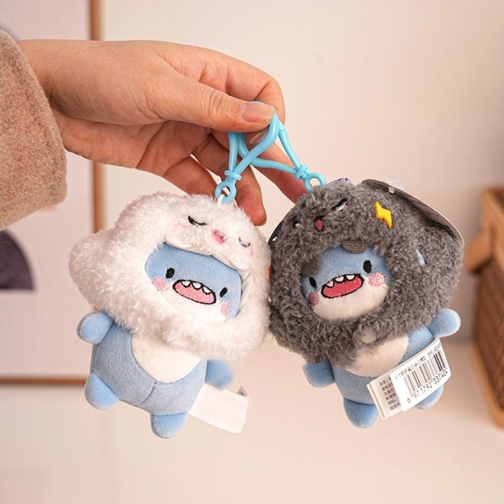 Hanging Ornament Shark Plush Keychain Key Ring Decor Cartoon Shark Pendant  Birthday Gifts