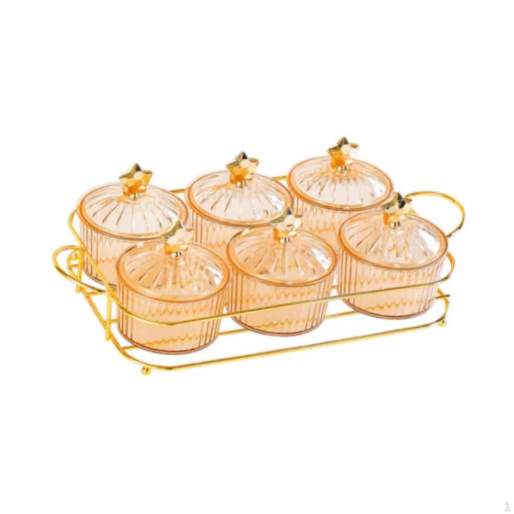 Dried Fruit Plate Appetizer Food Storage Box Candy Dish with Lid Divided Serving Platter for