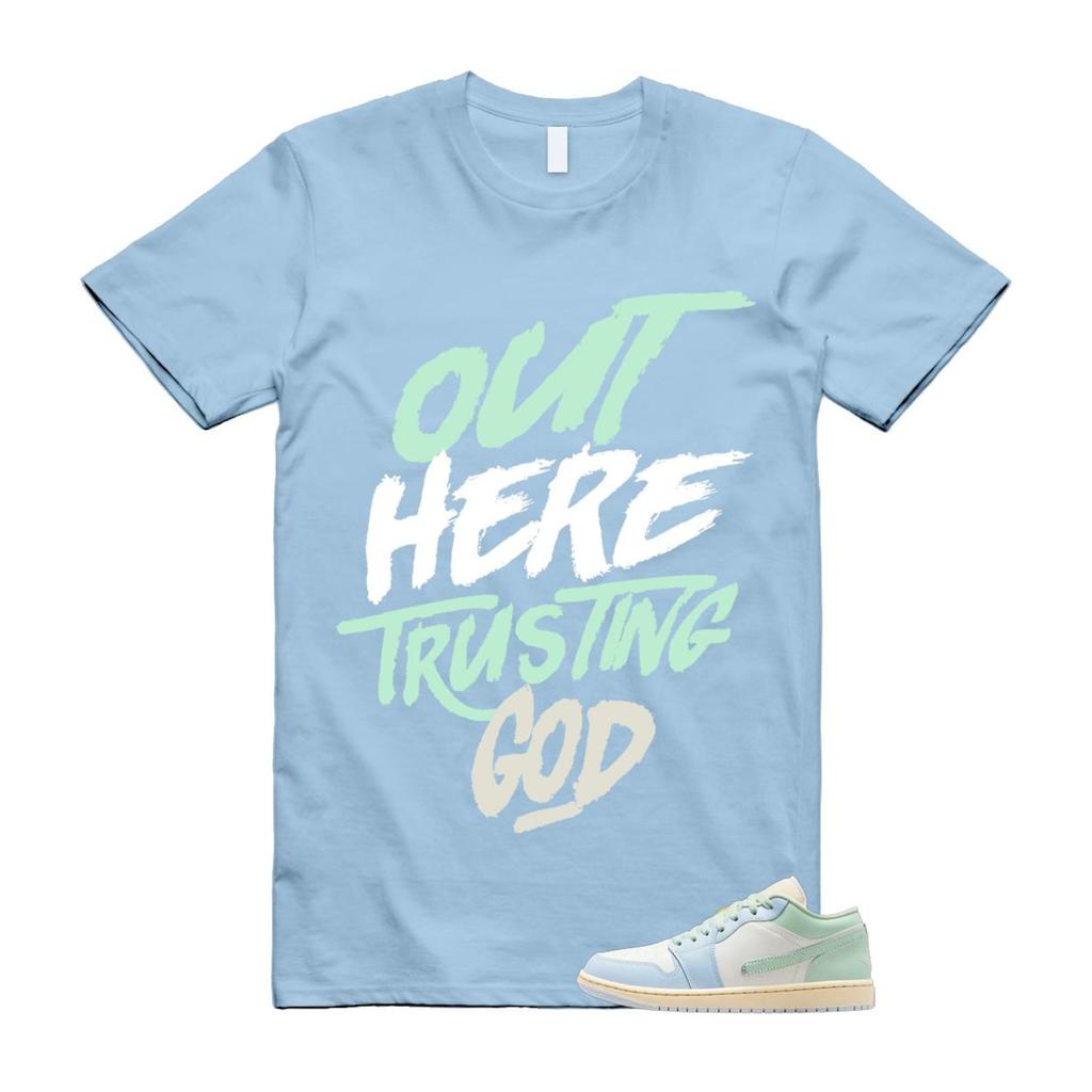 1 Sail Jade Aura Muslin White Ice Blue Mint T Shirt Match TG