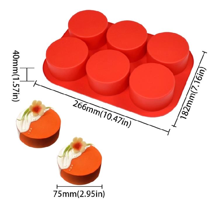Vielseitige Silikon-Kuchenform mit 6 Mulden zum Backen von Chiffon-Kuchen Sichere, ungiftige Materialien Langlebige Leistung