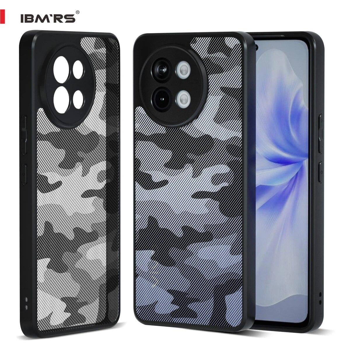 

(В комплекте ремешок на запястье)Чехол IBMRS для vivo S18e, камуфляжный прозрачный жесткий задний противоударный улучшенный защитный чехол Art Camo