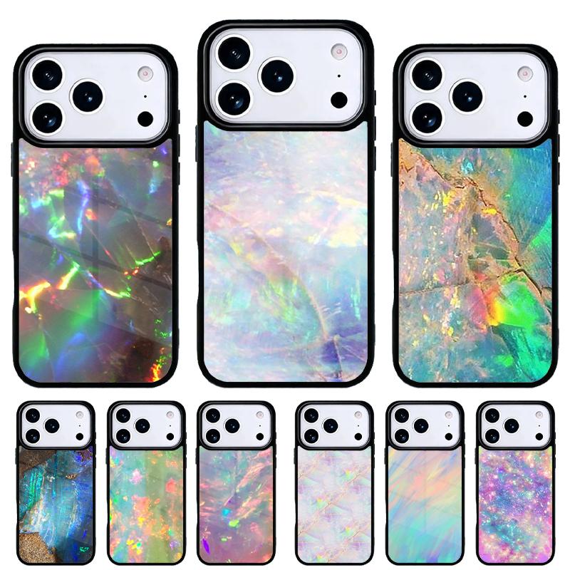 Opal Agate Marble Stone skin Phone Case for iPhone 17 Air 16e 15 14 13 Pro Max Back Cover for 12 11 Pro Coque