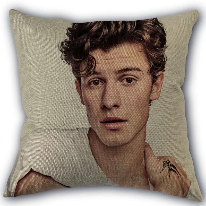 New Arrival Shawn Mendes Pillowcase Cotton Linen Fabric Square Zipper Pillowcase 45X45Cm Wedding Decorative Pillow Cover