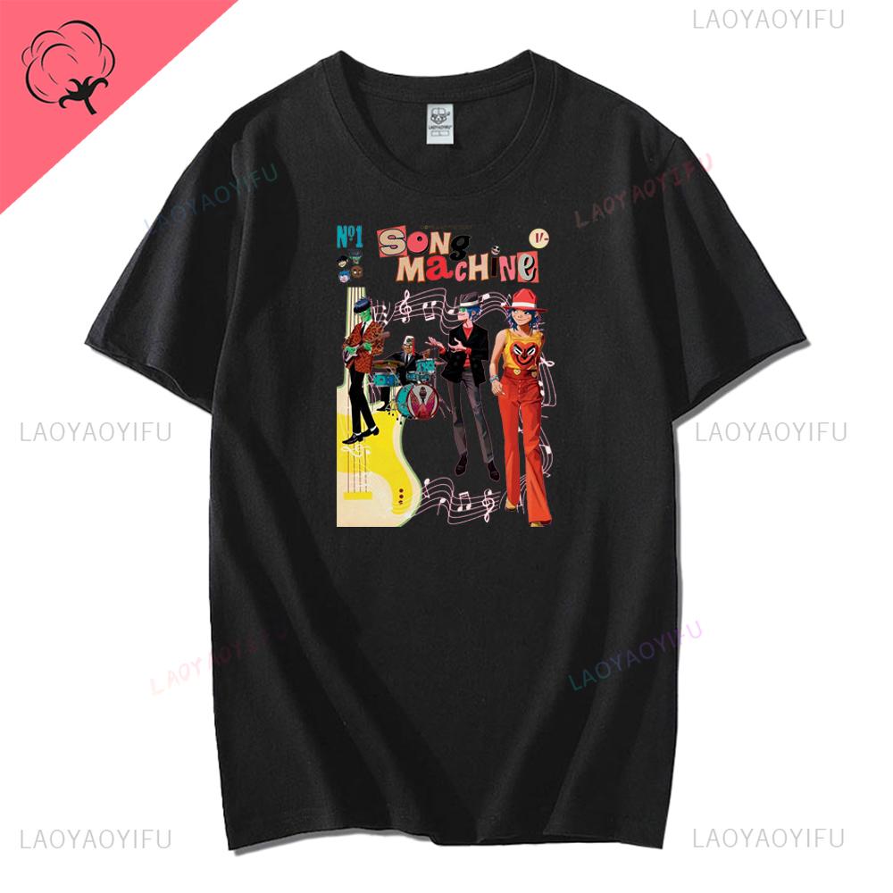 Vintage Music Band Gorillaz PUNK ROCK Printed T Shirt Men Women Summer 90s Oneck Cotton Short Sleeve Tshirts Y2K Clothing Tee