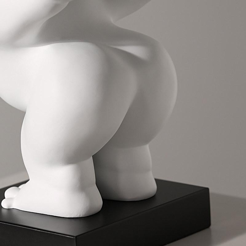 Simple Cute Resin Blowing Bubble Abstract Character Ornaments Home Room Table Sculpture Crafts Store Cafe Figurines Decoration